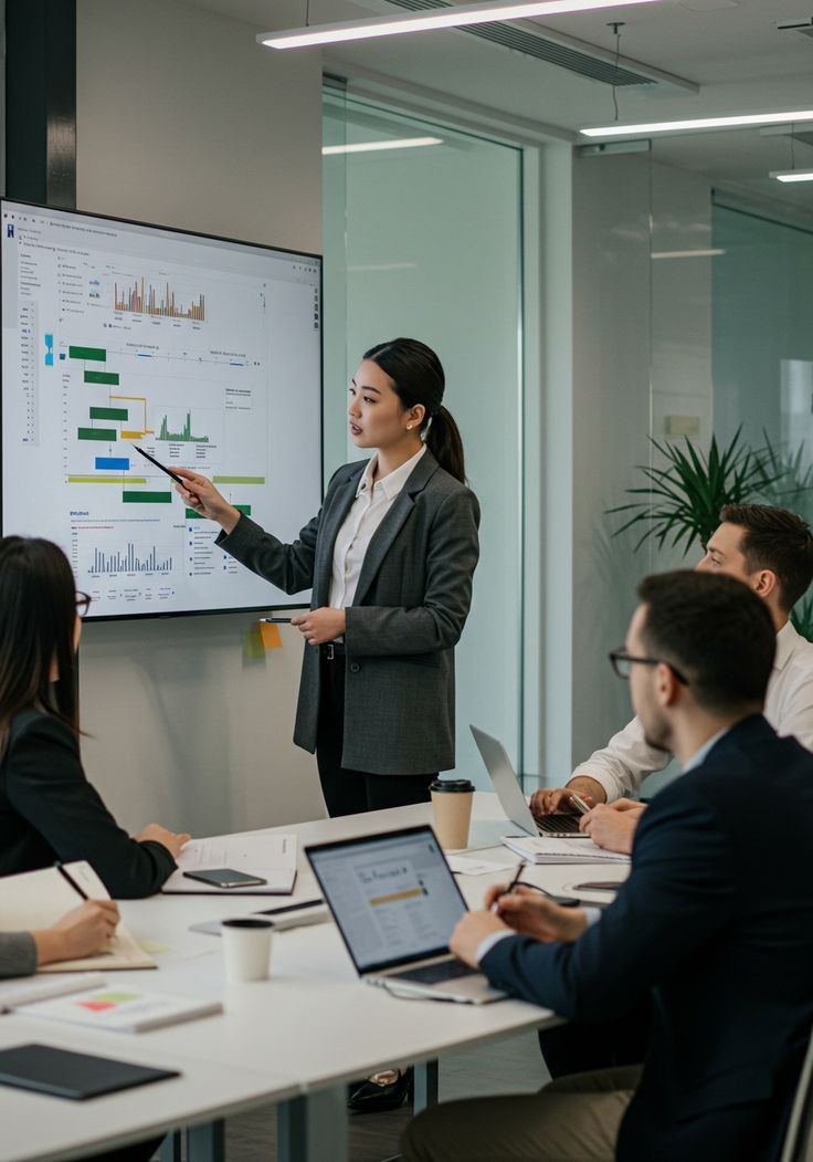 Finance mentor guiding a business owner through financial reports